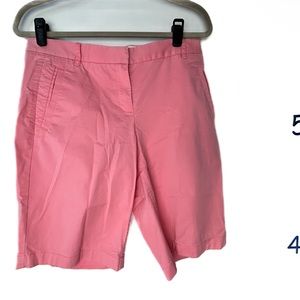 J. Crew Stretch Pink Barbiecore Bermuda Shorts Size 6 Women's